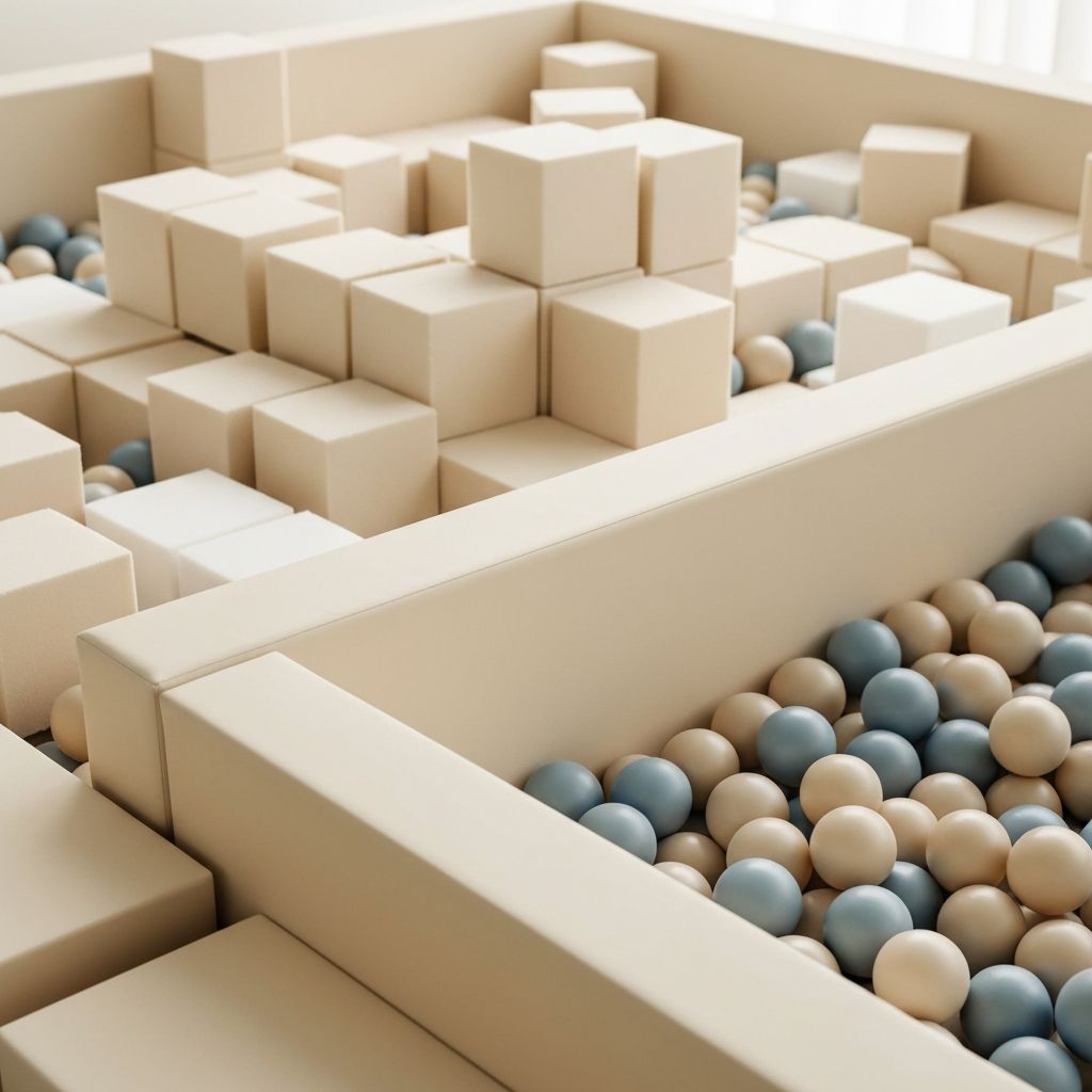 Neutral toned play equipment